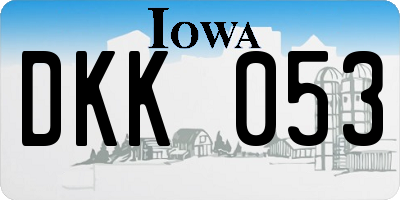 IA license plate DKK053