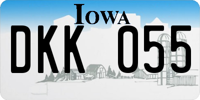 IA license plate DKK055