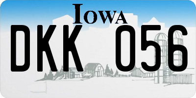IA license plate DKK056