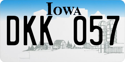 IA license plate DKK057