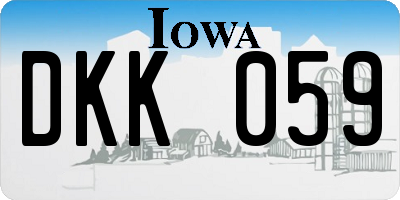 IA license plate DKK059