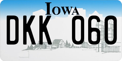 IA license plate DKK060