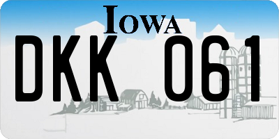 IA license plate DKK061