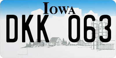 IA license plate DKK063