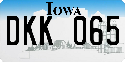 IA license plate DKK065