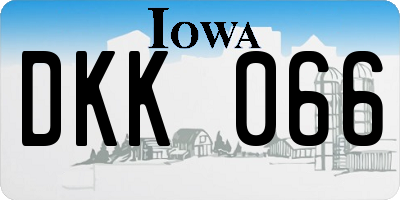 IA license plate DKK066