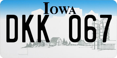 IA license plate DKK067