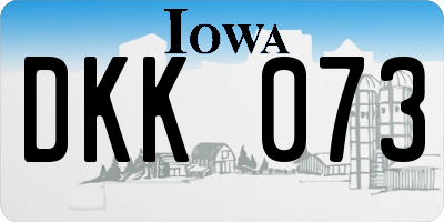 IA license plate DKK073