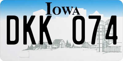 IA license plate DKK074