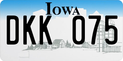 IA license plate DKK075