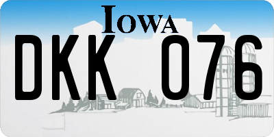 IA license plate DKK076