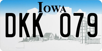 IA license plate DKK079