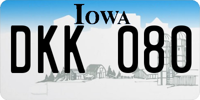 IA license plate DKK080