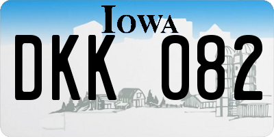 IA license plate DKK082