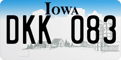 IA license plate DKK083