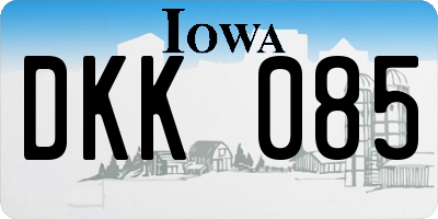 IA license plate DKK085