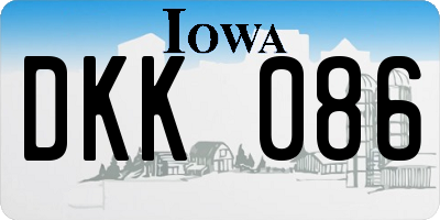 IA license plate DKK086