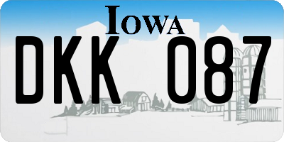 IA license plate DKK087