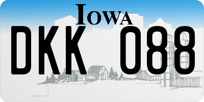 IA license plate DKK088