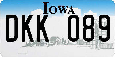 IA license plate DKK089