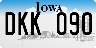 IA license plate DKK090