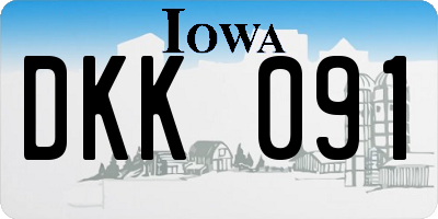 IA license plate DKK091