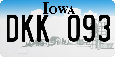 IA license plate DKK093