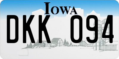 IA license plate DKK094