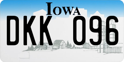 IA license plate DKK096
