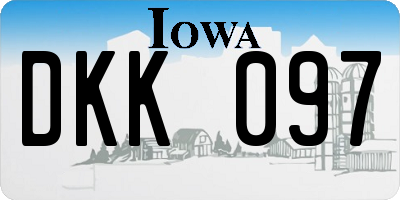 IA license plate DKK097