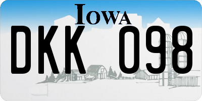 IA license plate DKK098