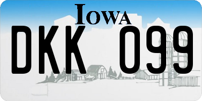 IA license plate DKK099