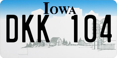 IA license plate DKK104