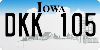 IA license plate DKK105