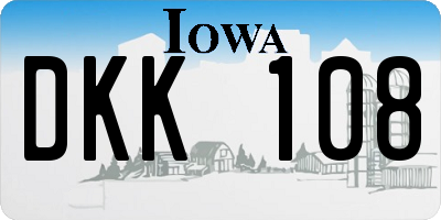 IA license plate DKK108