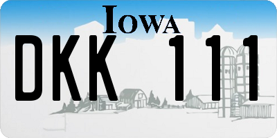 IA license plate DKK111