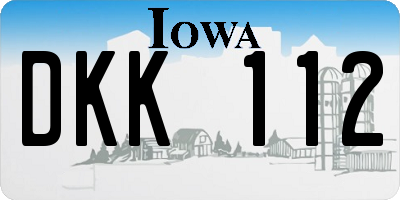 IA license plate DKK112