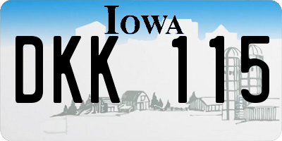 IA license plate DKK115