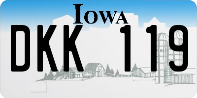 IA license plate DKK119