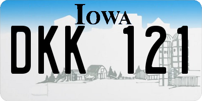 IA license plate DKK121