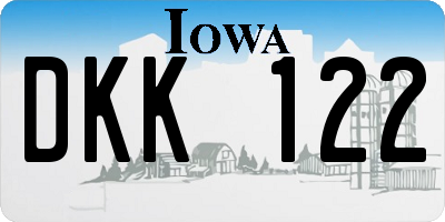 IA license plate DKK122