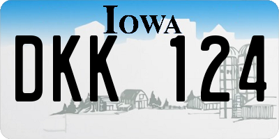 IA license plate DKK124