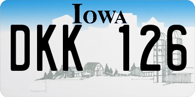IA license plate DKK126
