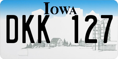 IA license plate DKK127