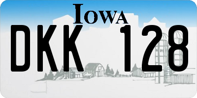 IA license plate DKK128