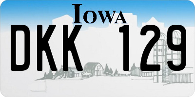 IA license plate DKK129