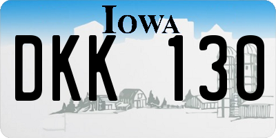 IA license plate DKK130