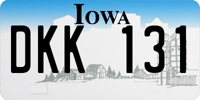 IA license plate DKK131