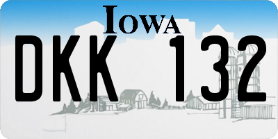 IA license plate DKK132