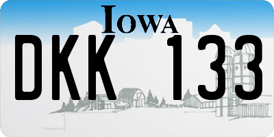 IA license plate DKK133
